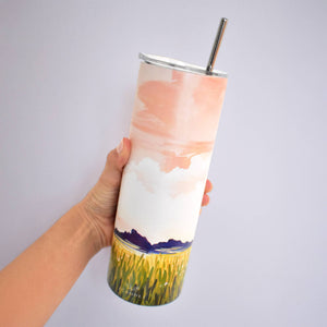 Steel Tumbler: Goldenrod Landscape