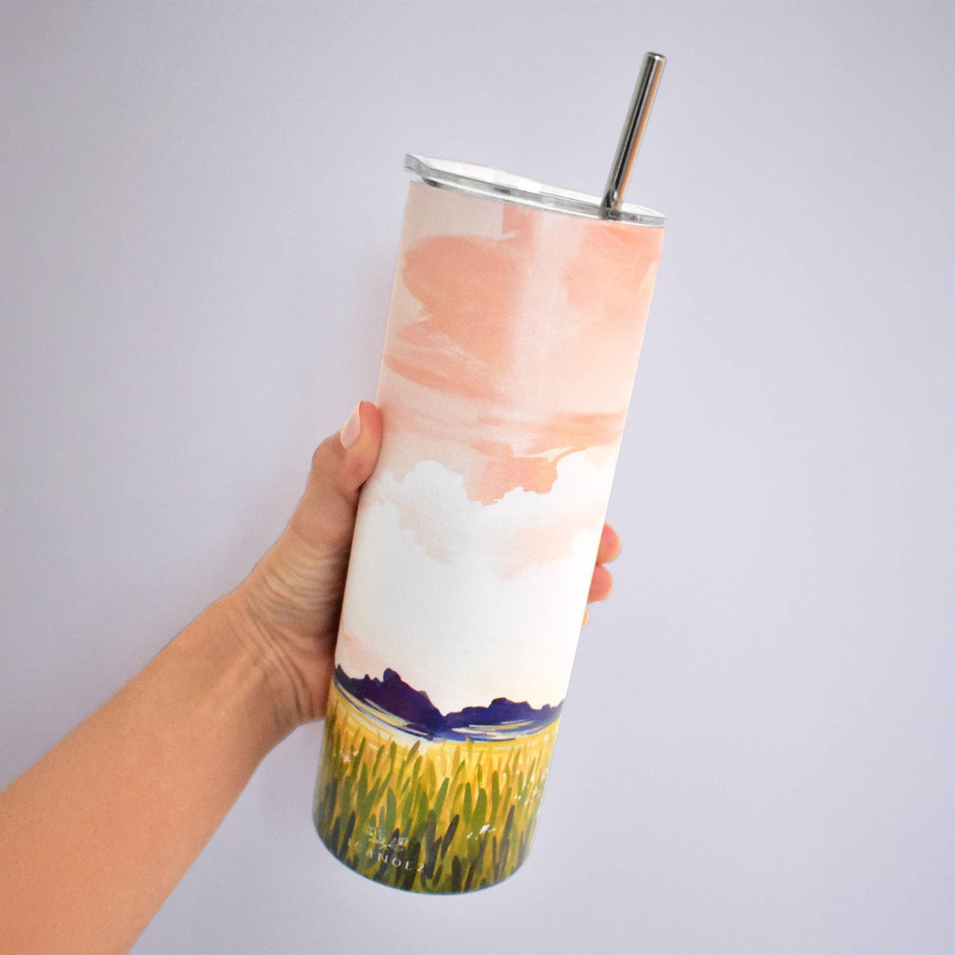 Steel Tumbler: Goldenrod Landscape