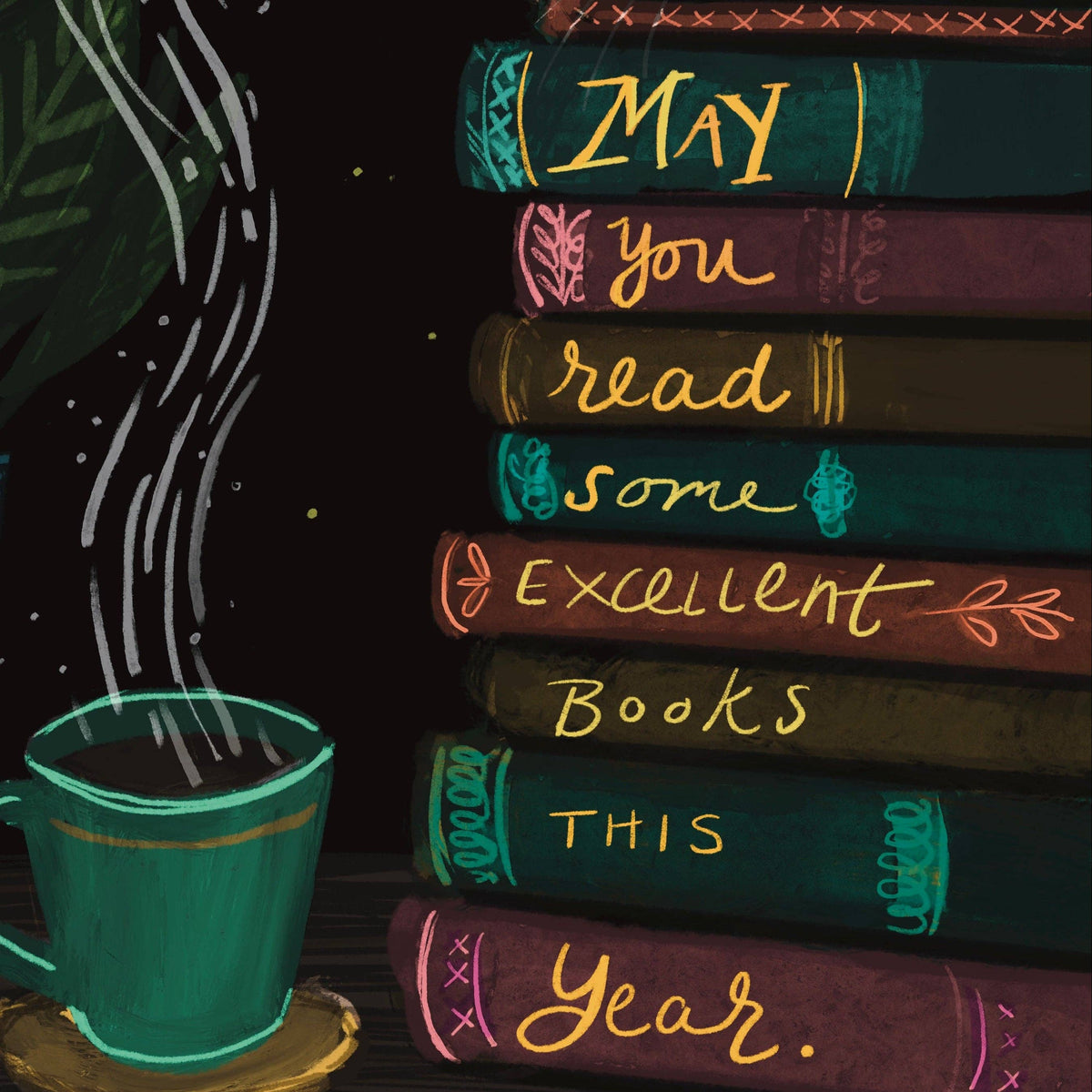 Tiny and Snail - May You Read Some Excellent Books This Year — Birthday Card