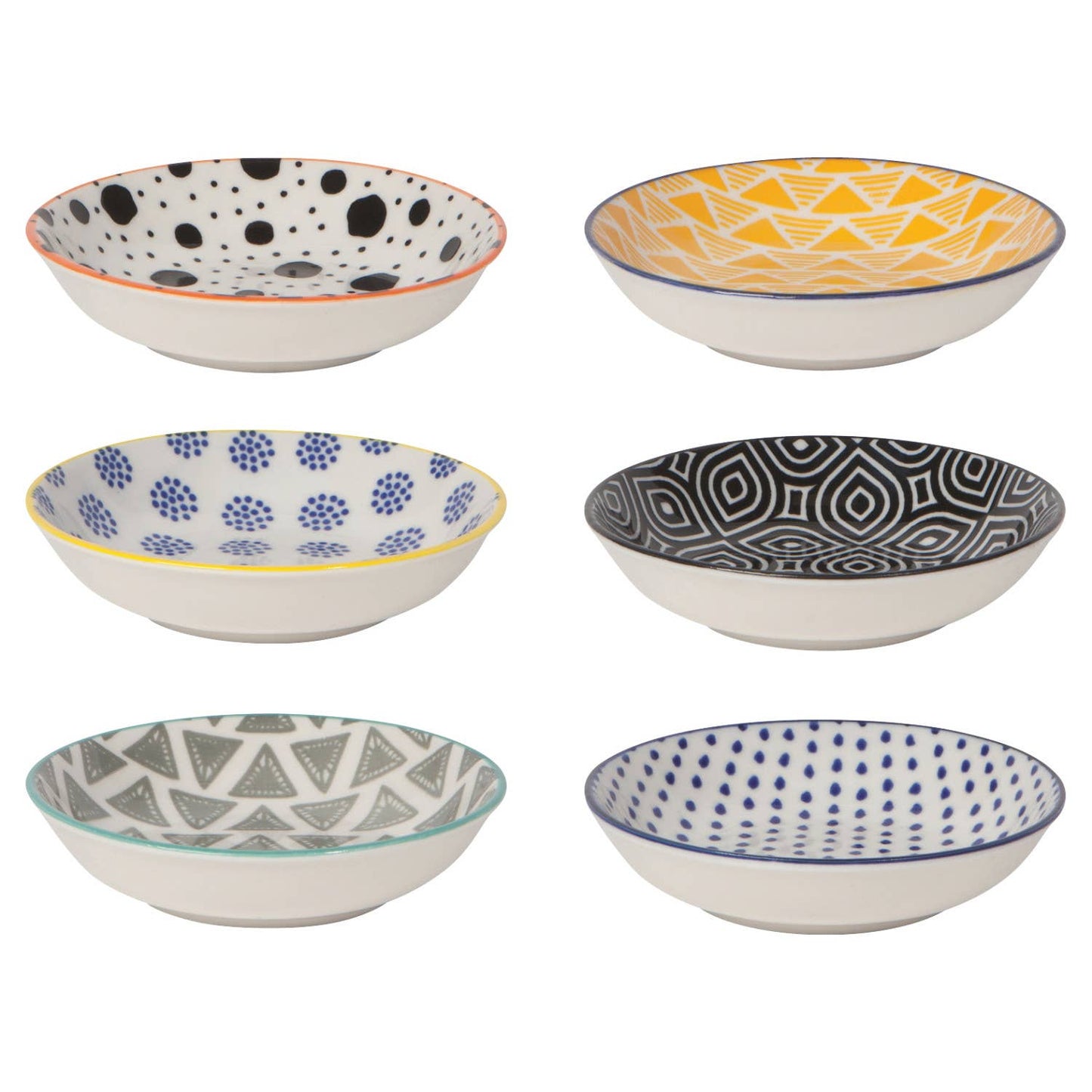 Pinch Bowl Set of 6 - Bits & Dots Multi-Color - Now Designs by Danica