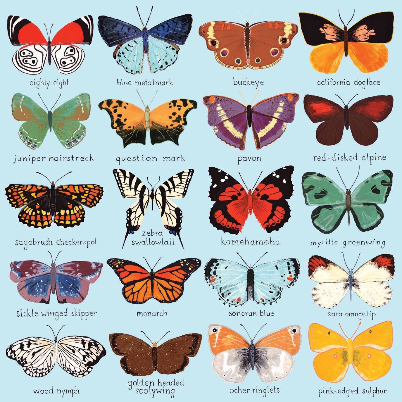 Butterflies Of North America 500 Piece Puzzle