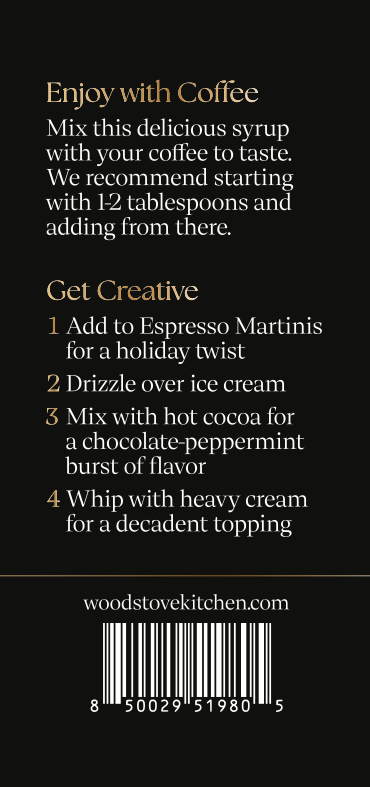 Wood Stove Kitchen - Peppermint Mocha Coffee & Cocktail  Syrup, 16 fl oz