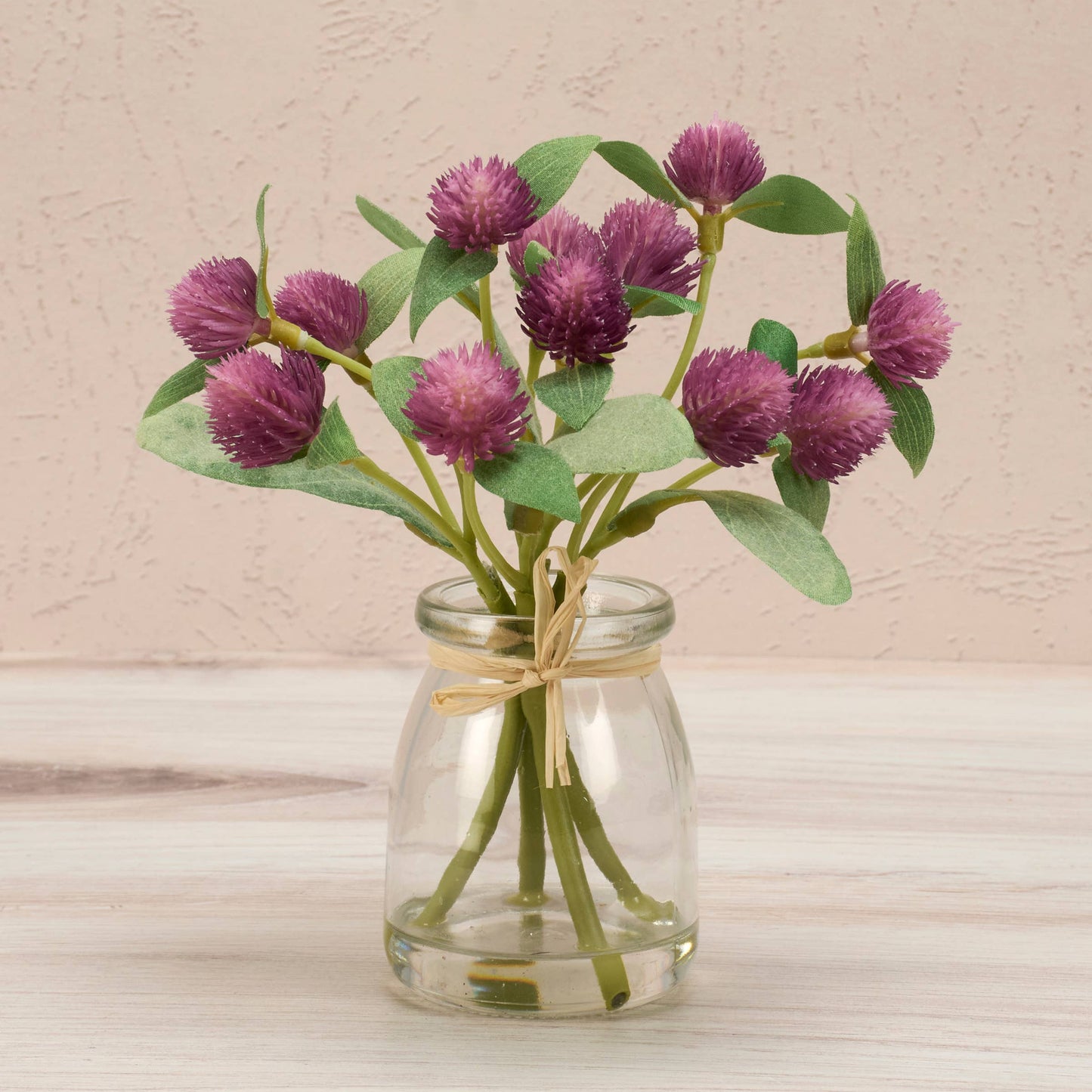 Globe Amaranth Purple Flower Vase - Primitives by Kathy