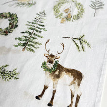 Load image into Gallery viewer, Evergreen christmas tea towel