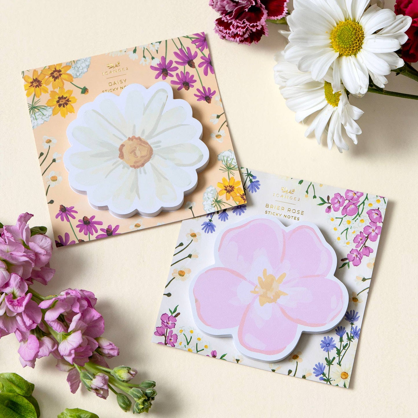 1canoe2 | One Canoe Two Paper Co. - Vintage Blooms Daisy Sticky Notes
