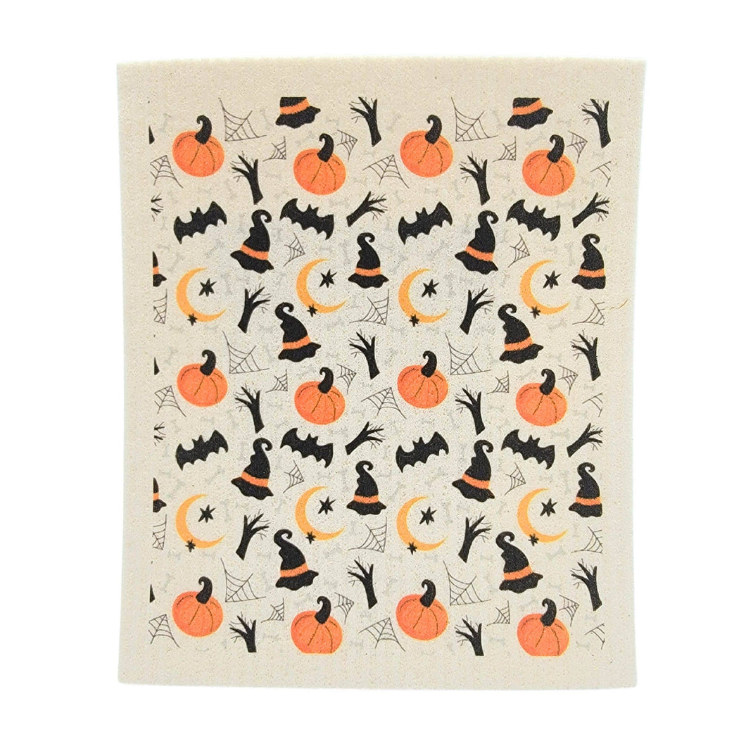 Witch Hat Pumpkin Swedish Dishcloth