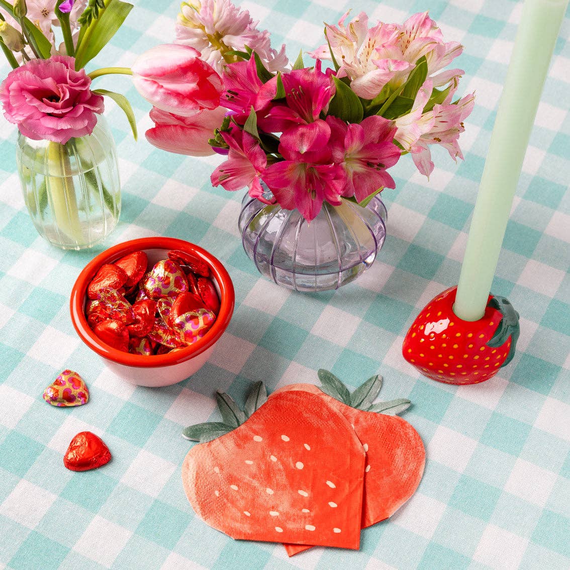 Strawberry Shaped Paper Napkins - 20 Pack