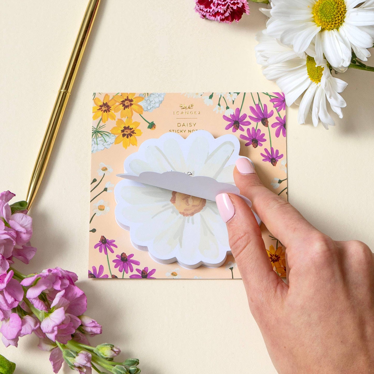 1canoe2 | One Canoe Two Paper Co. - Vintage Blooms Daisy Sticky Notes