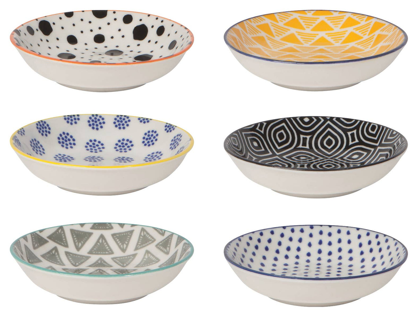 Pinch Bowl Set of 6 - Bits & Dots Multi-Color - Now Designs by Danica