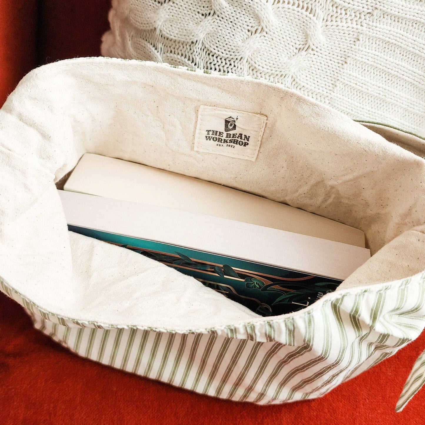 Probably Books Striped Cotton Tote Bag - The Bean Workshop