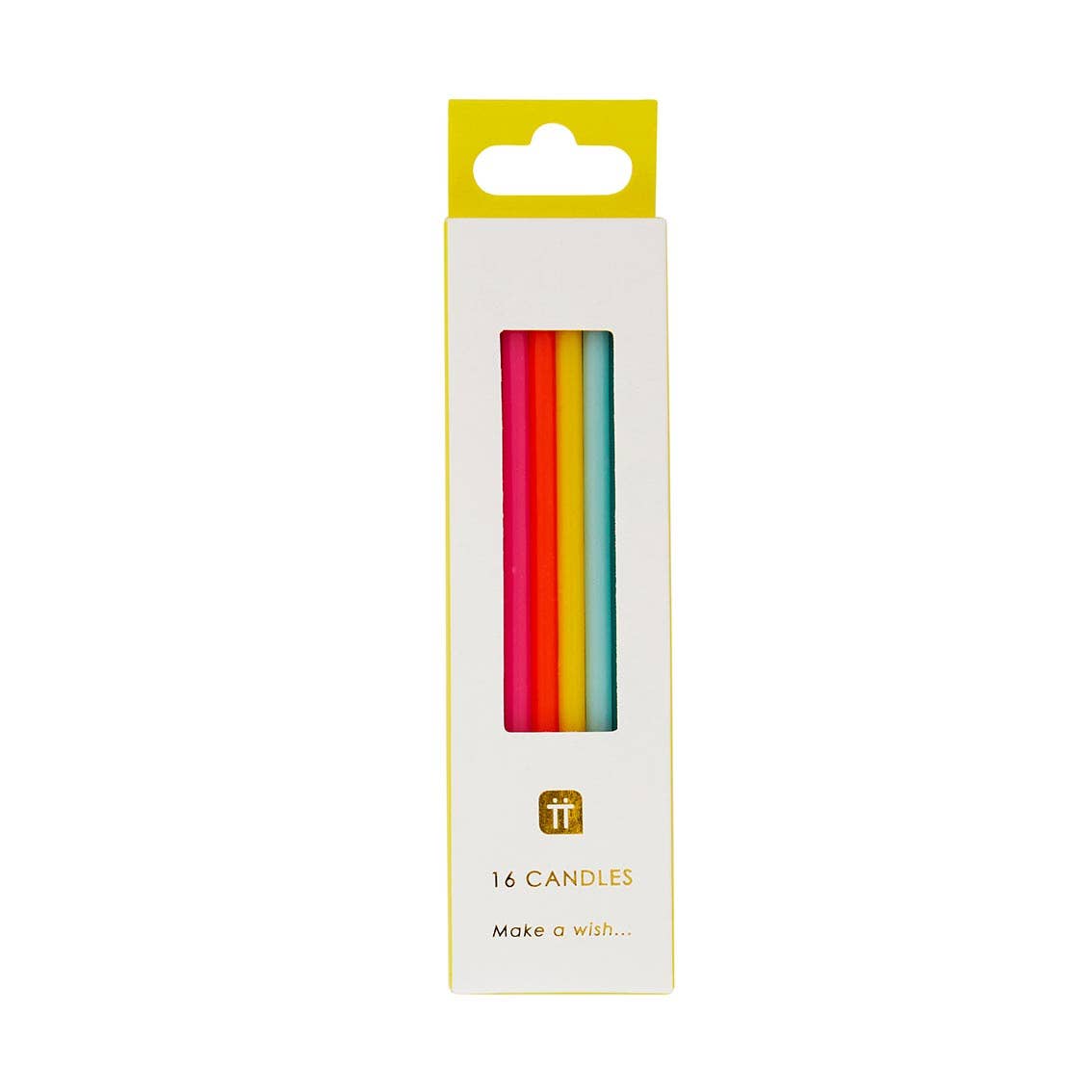 Talking Tables USA - Home, Birthday, Games & Seasonal Decor - Rainbow Birthday Candles - 16 Pack | Cake Candle |