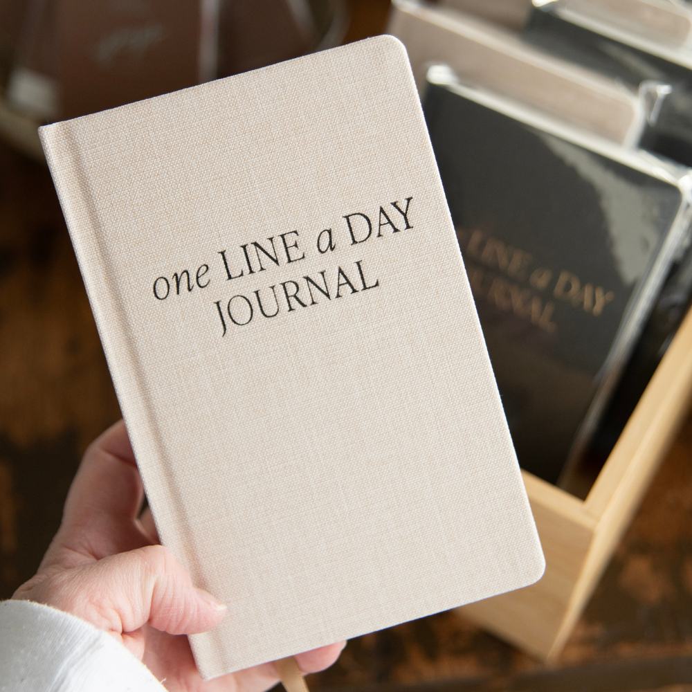 Sweet Water Decor - Tan One Line A Day Fabric Journal - Stationery Gifts