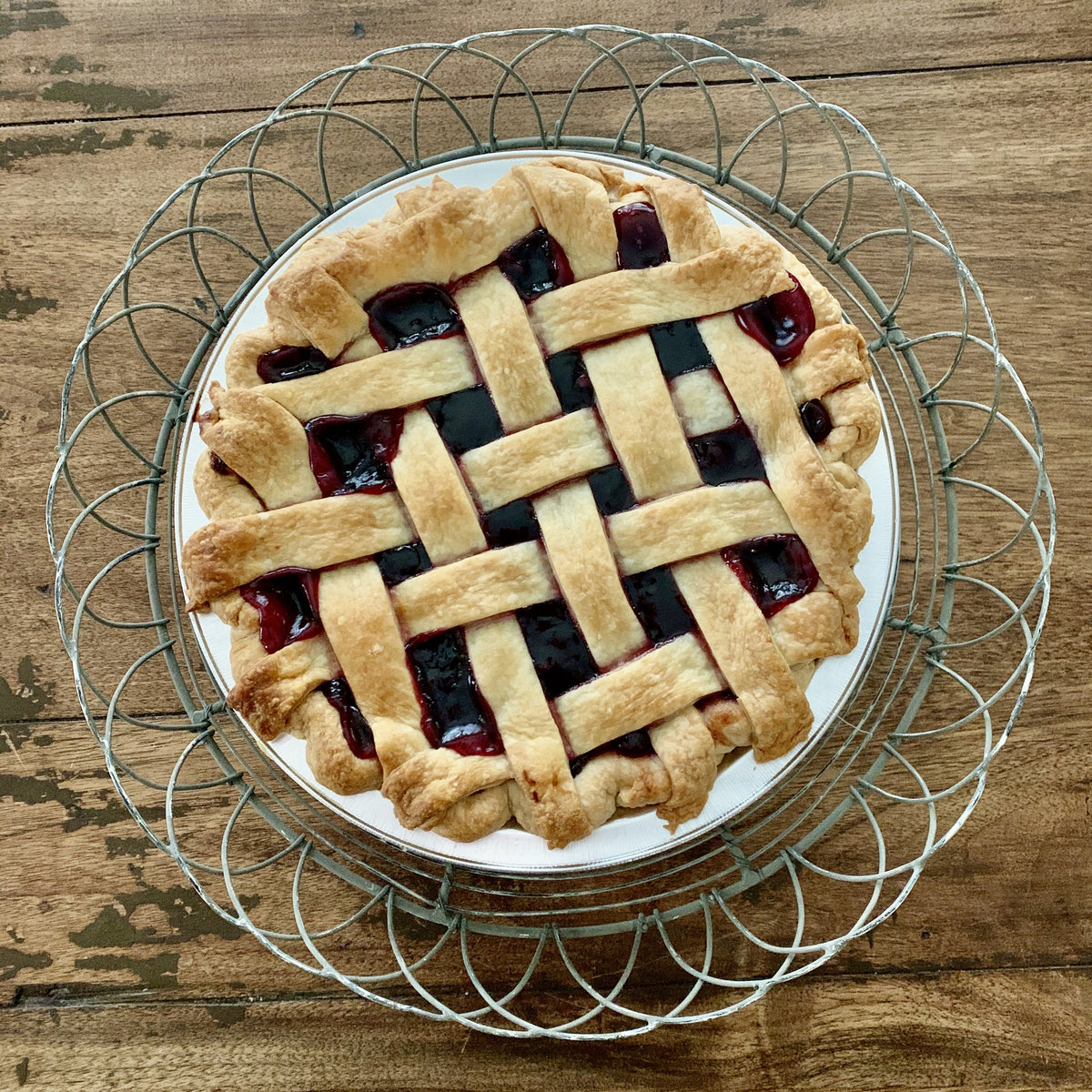 Thanksgiving Cherry Lattice Pie