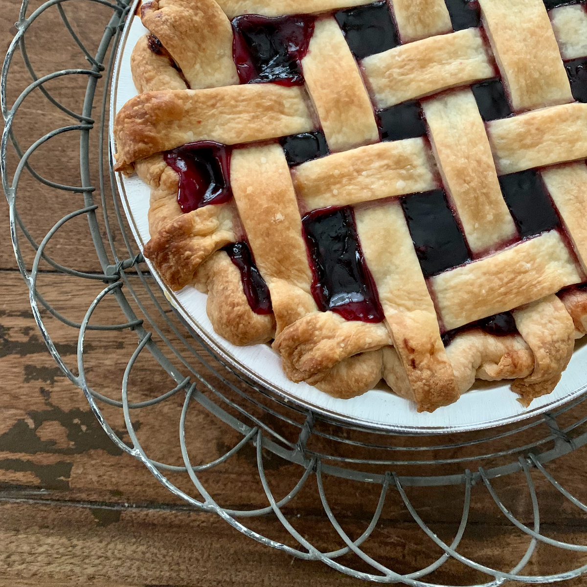 Thanksgiving Cherry Lattice Pie