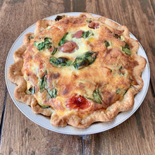 Load image into Gallery viewer, Christmas Spinach Tomato Basil Quiche